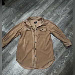 Love Tree Camel Fleece Button-Up